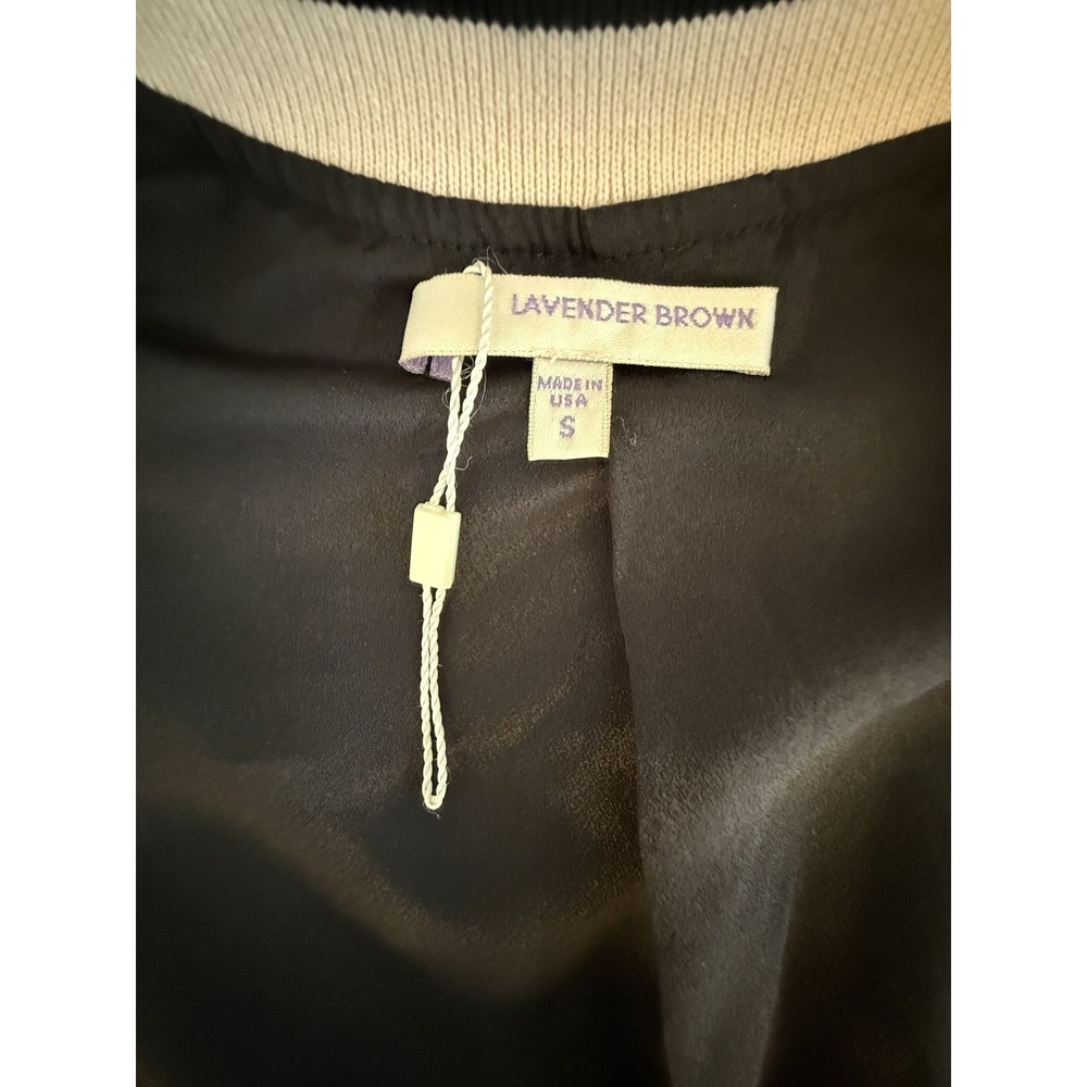 LAVENDER BROWN Small Python Snake Print Bomber Jacket Pockets Y2K - Picture 12 of 14